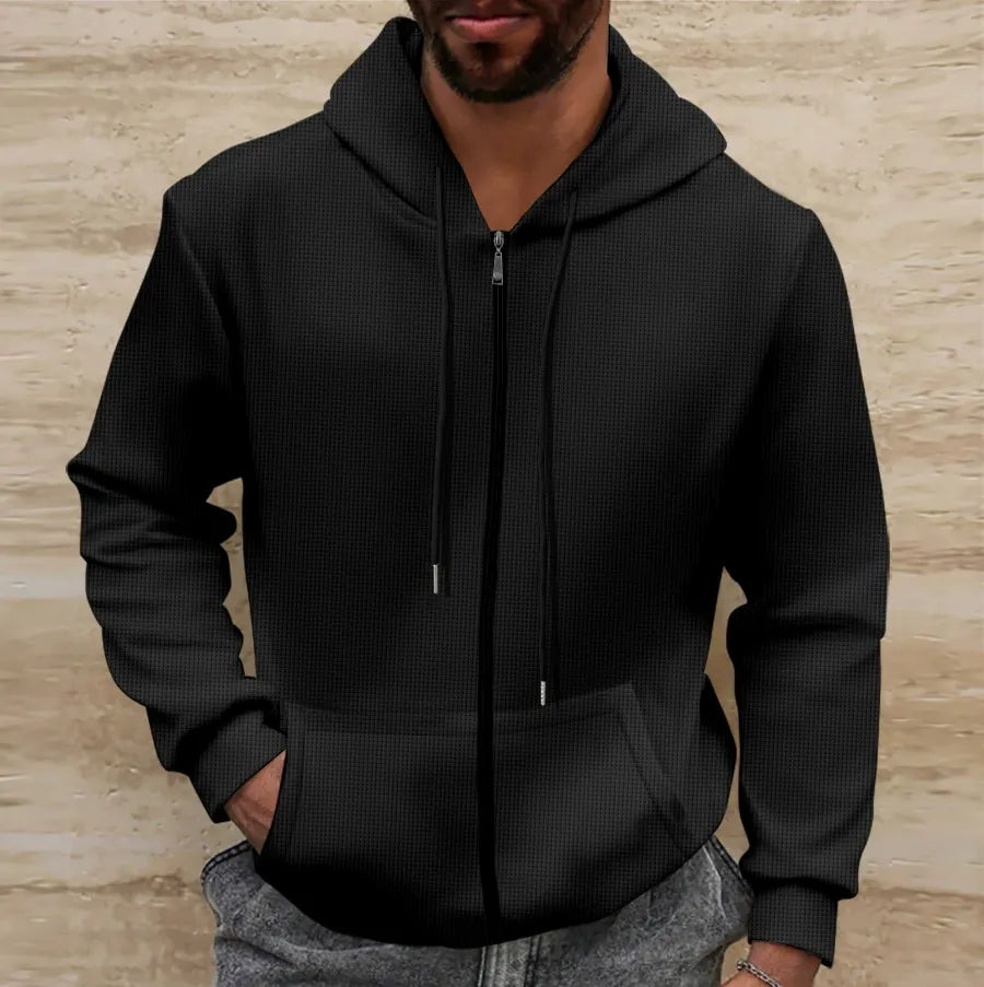 Sweat à Capuche Zippé avec Cordon Ajustable Coupe Slim Homme