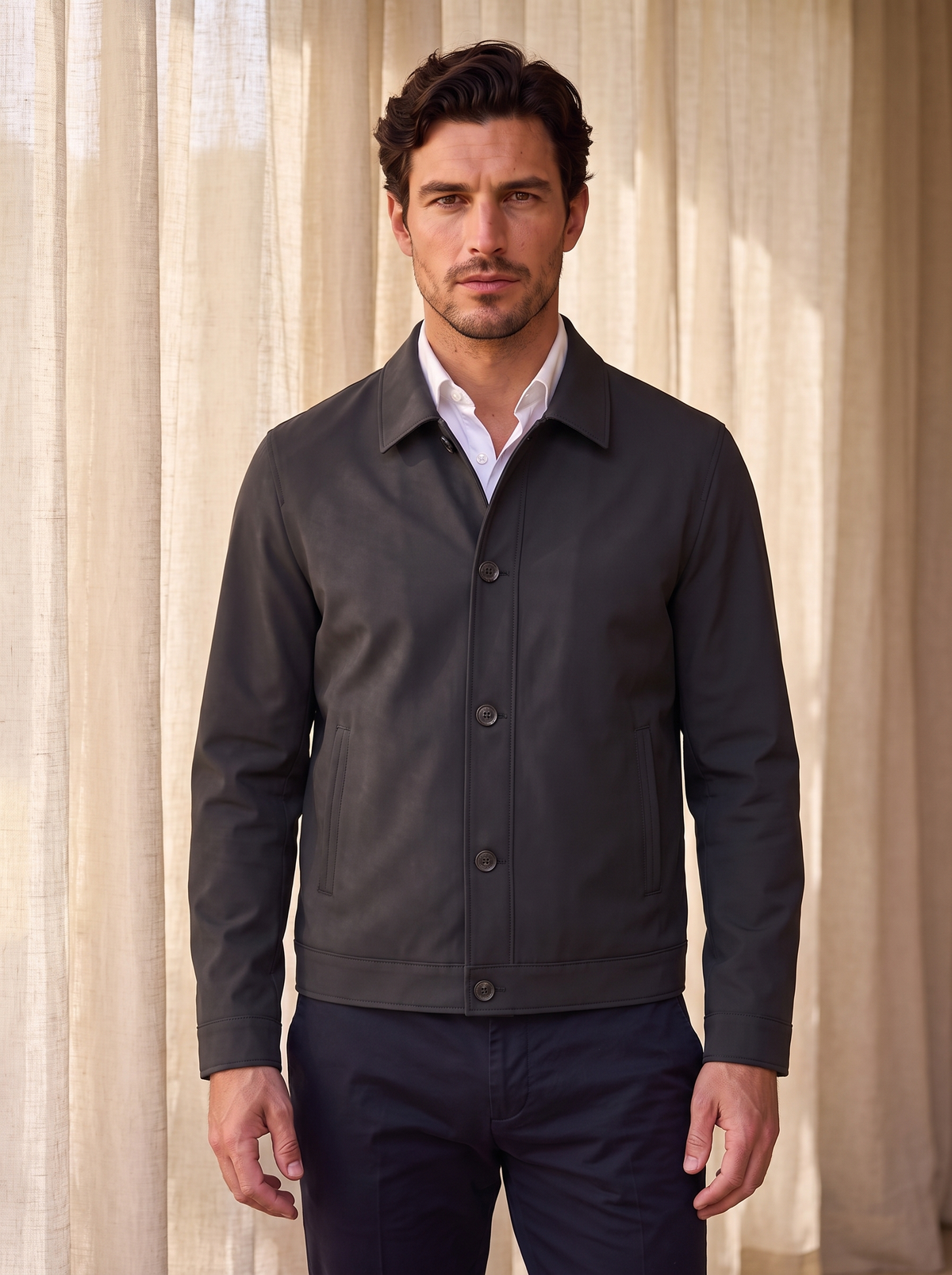 Shirt collar jacket for men