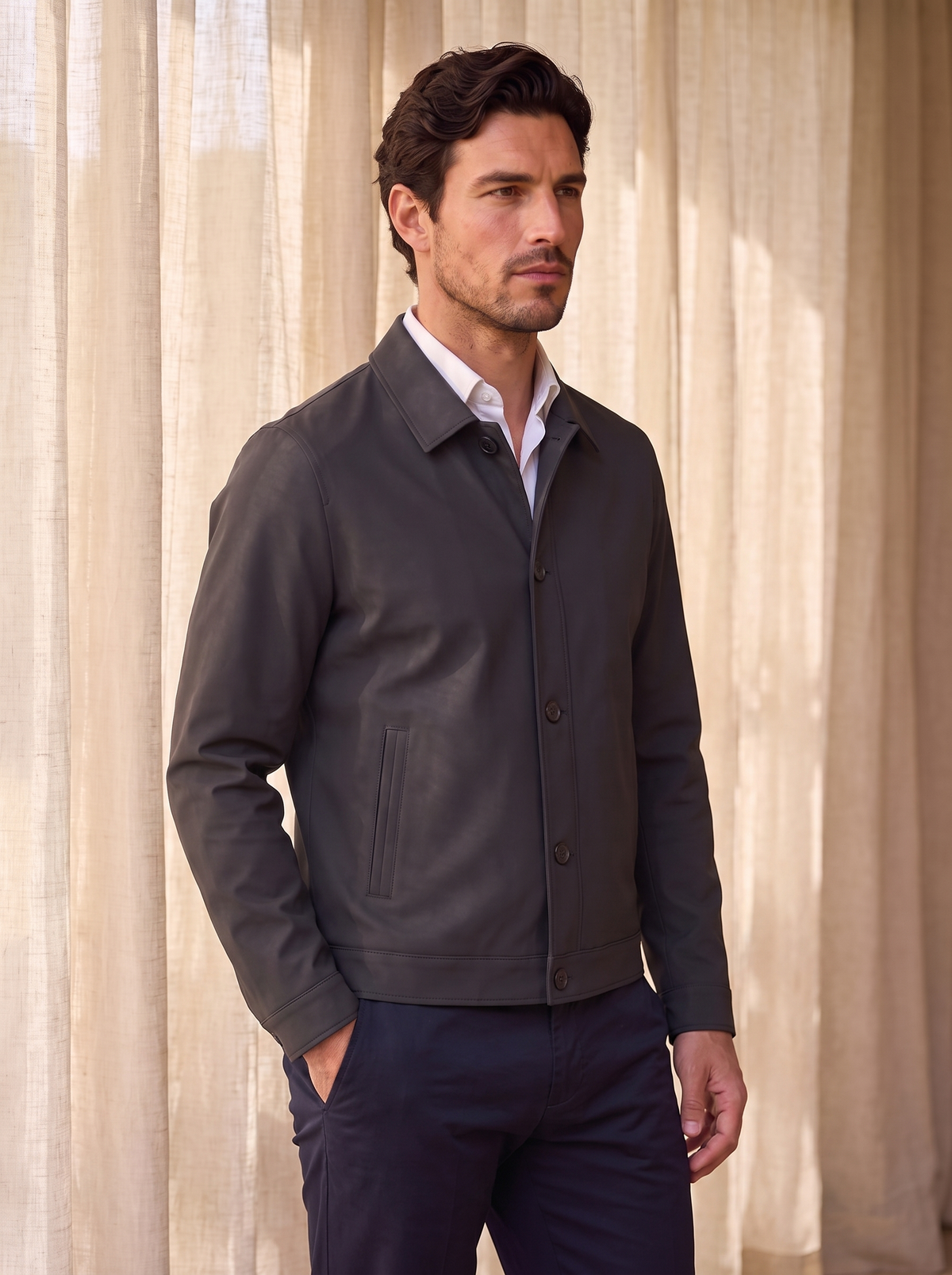 Shirt collar jacket men