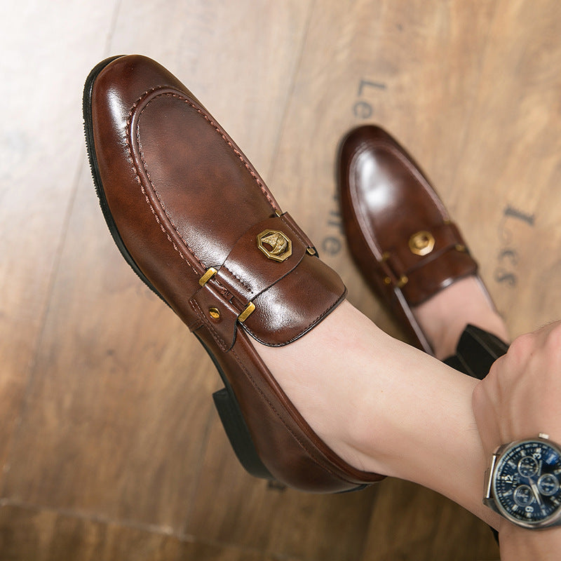 Mocassins Classiques avec Détail de Boucle Dorée Homme