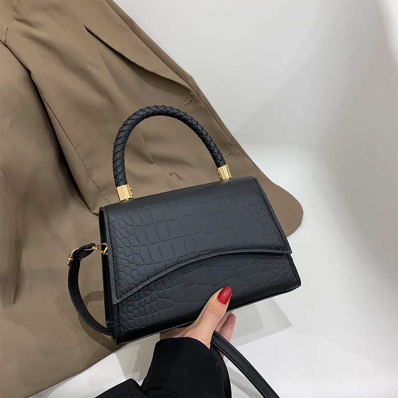 Sac Structuré à Poignée et Finition Croco Femme