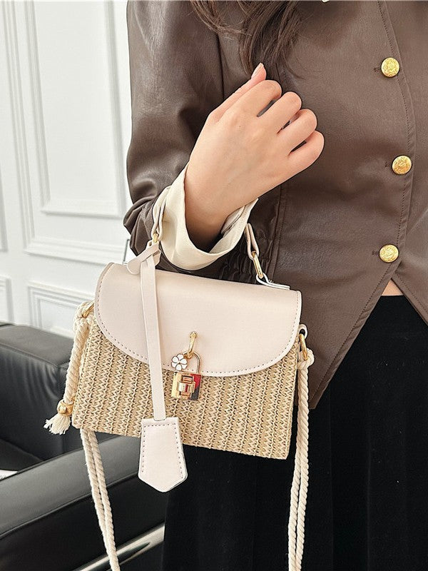 Sac à Main en Paille avec Bandoulière Femme