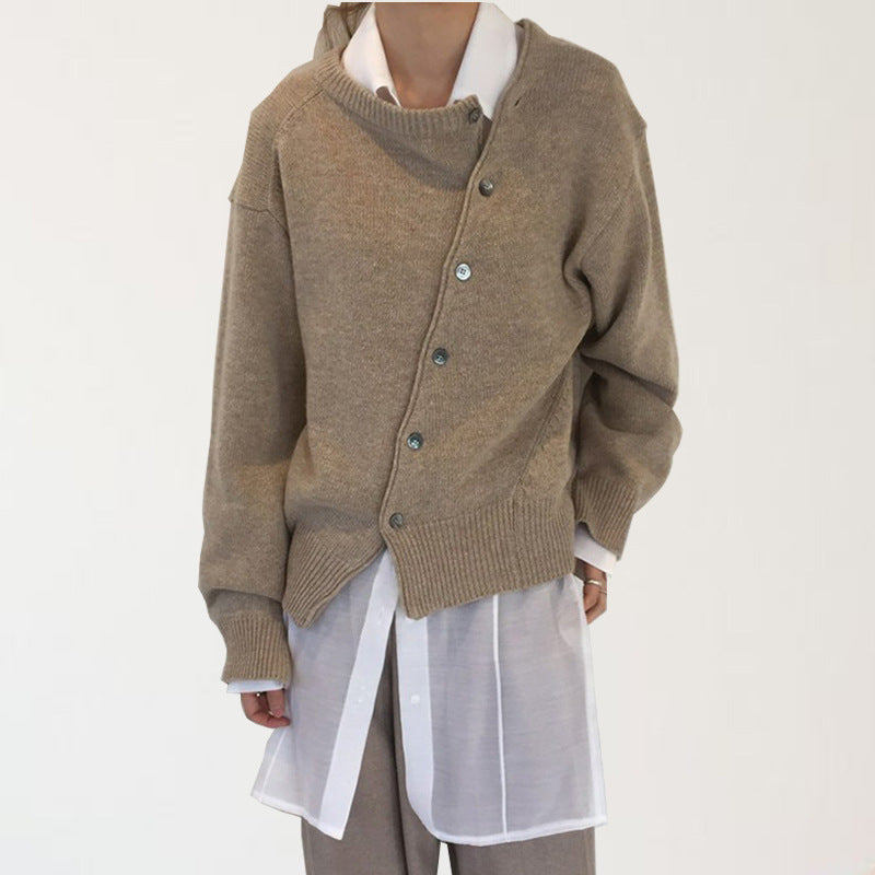 Pull Asymétrique à Boutons Femme