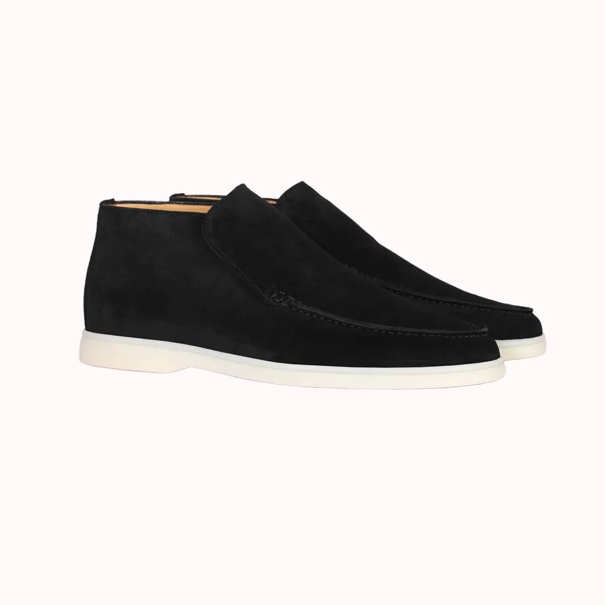 Suede sneakers with reinforced toe cap for men