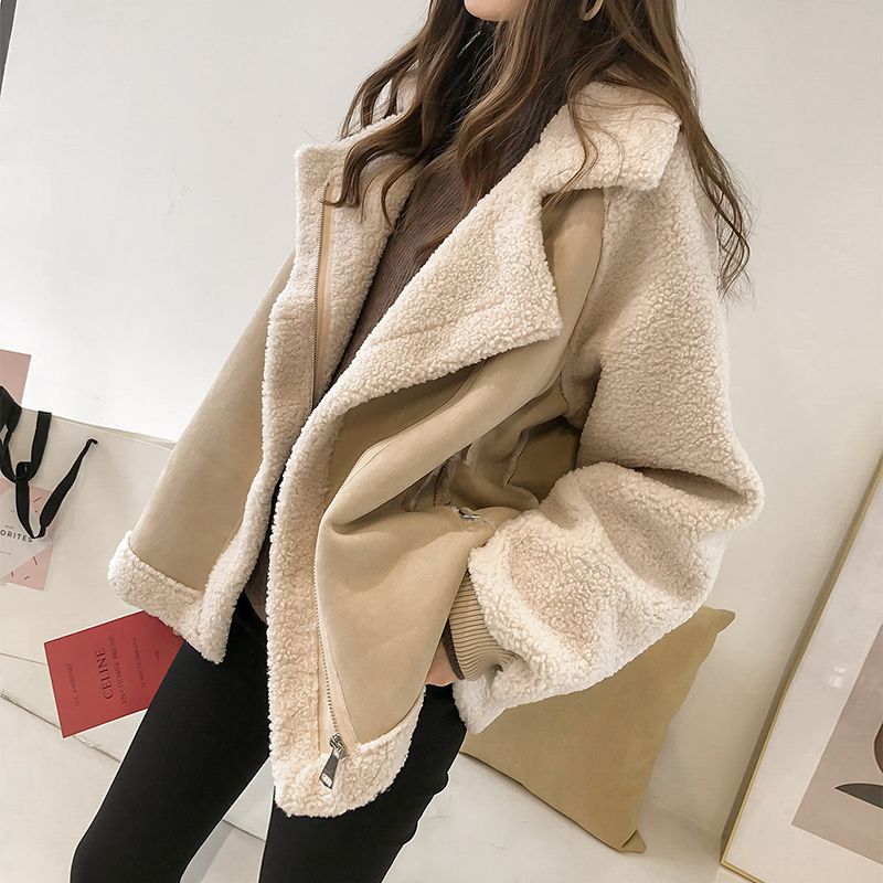 Veste Oversize en Fausse Fourrure pour Femme