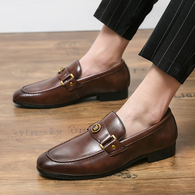 Mocassins Classiques avec Détail de Boucle Dorée Homme