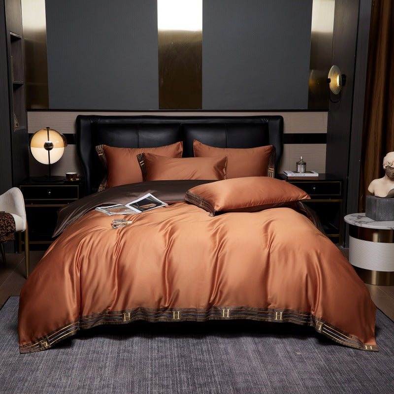 Coton Satin Ensemble Literie Brodé
