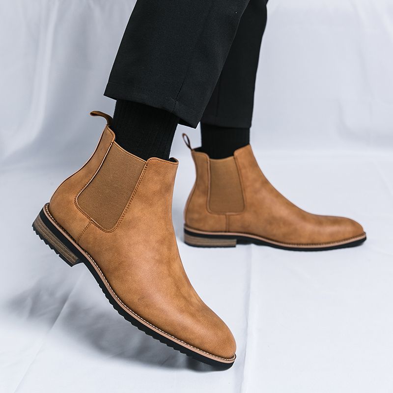 Bottes Chelsea avec Panneaux Élastiques Coupe Slim Homme