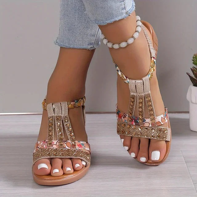 Soft sole wedge sandals with an open toe design