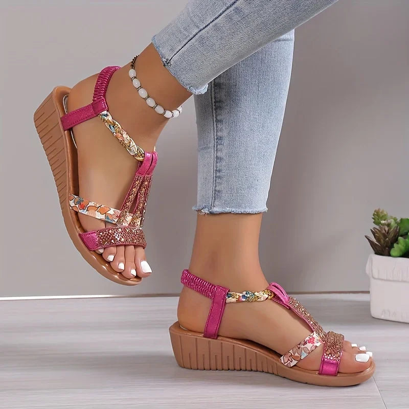 Slip on wedge sandals for everyday wear