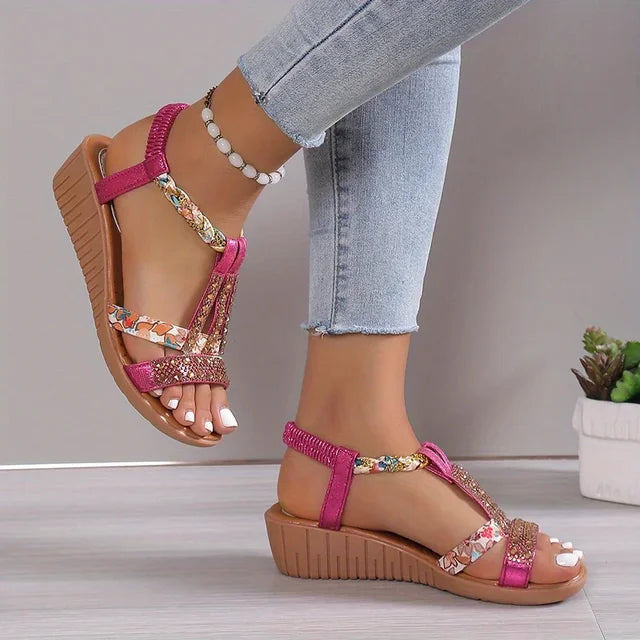 Soft sole sandals with a classic wedge design