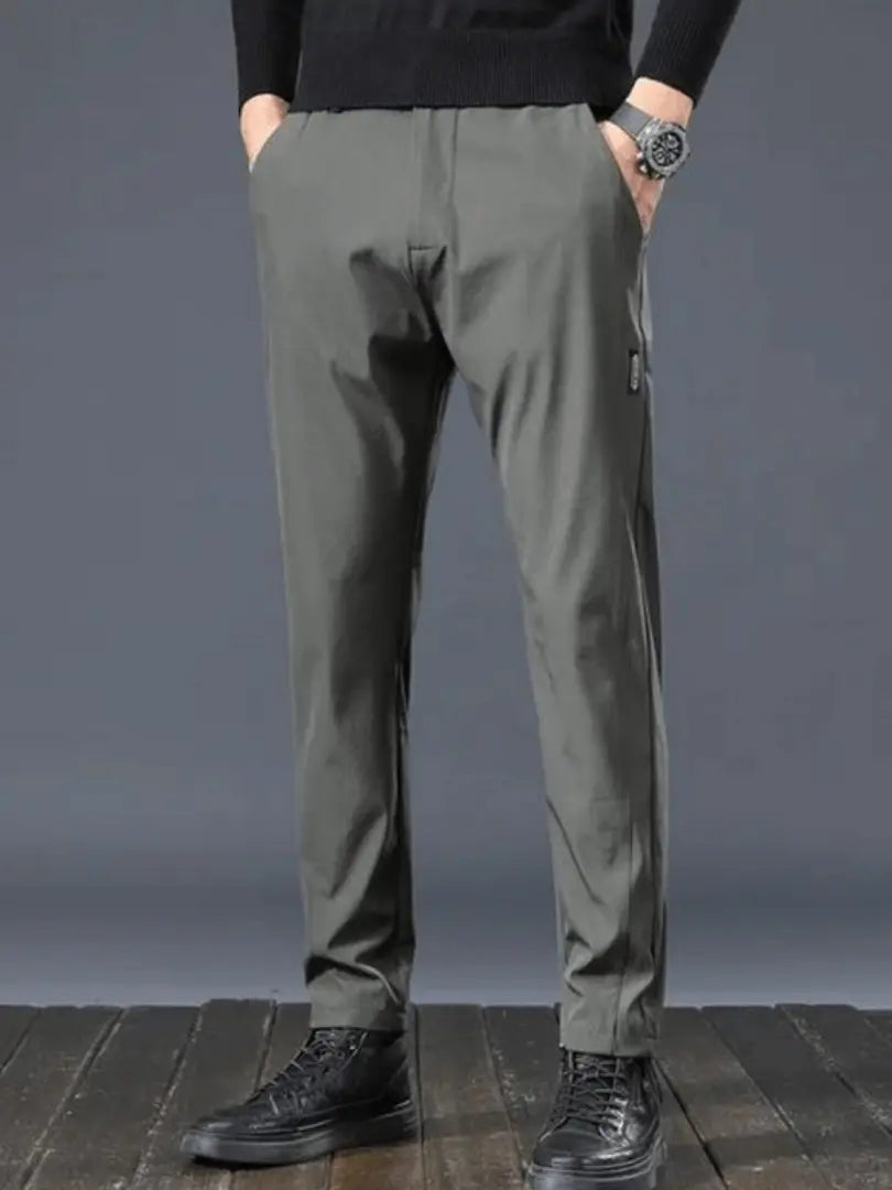 Twill trousers straight leg contemporary styling men