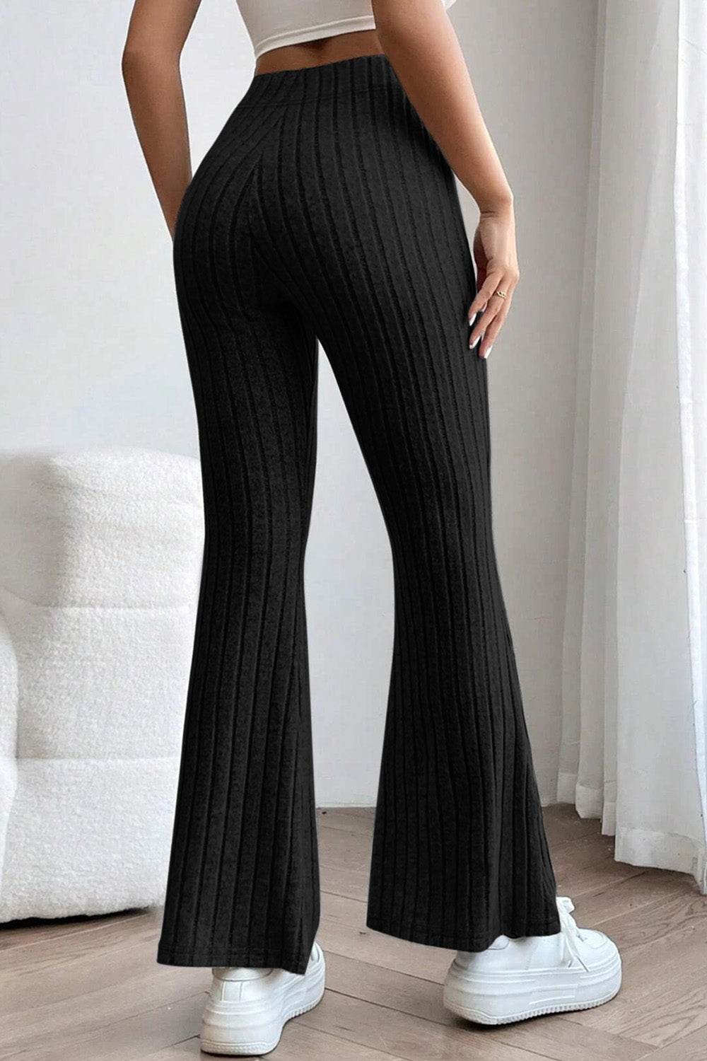 Pantalon Taille Haute En Polyester Pour Femme
