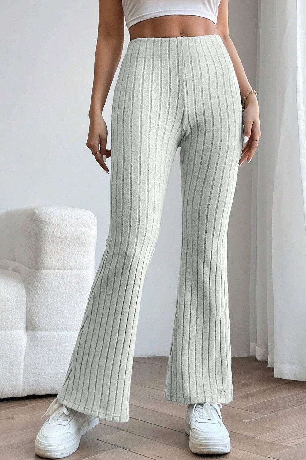 Pantalon Taille Haute En Polyester Pour Femme