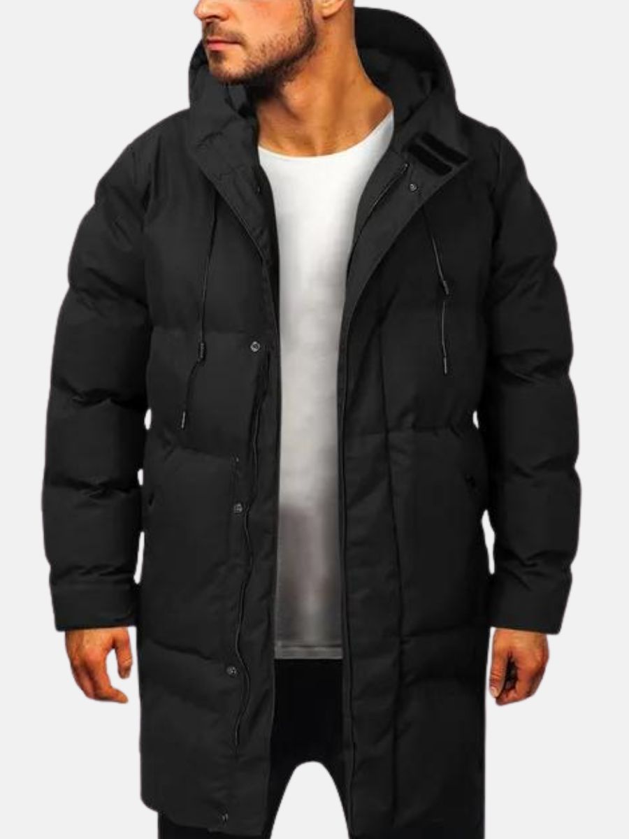 Manteau Matelassé Long à Capuche Homme