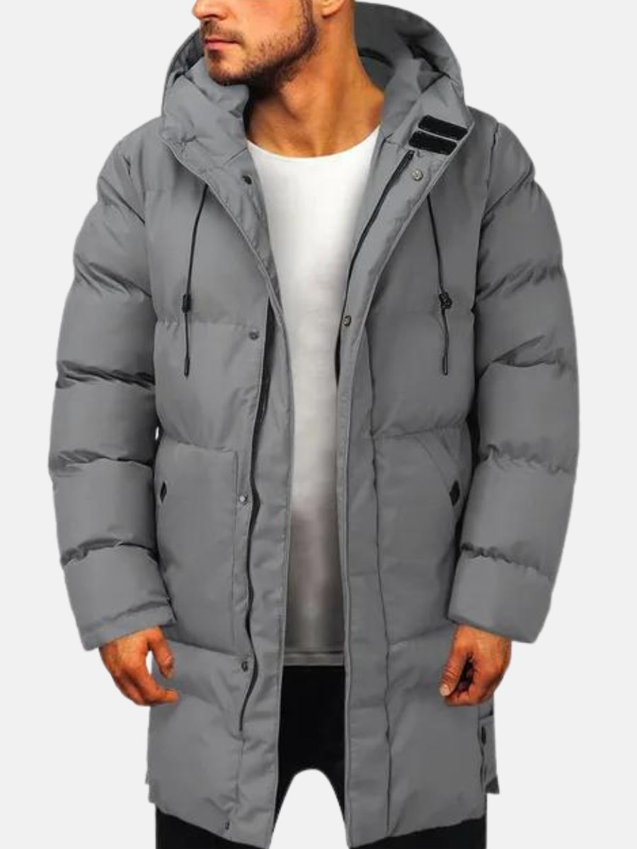 Manteau Matelassé Long à Capuche Homme