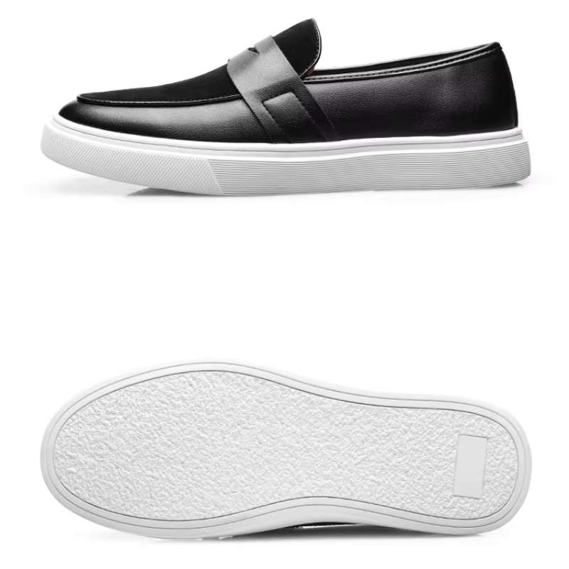 Men's penny loafers shown from the sole or outsole angle — Montelu