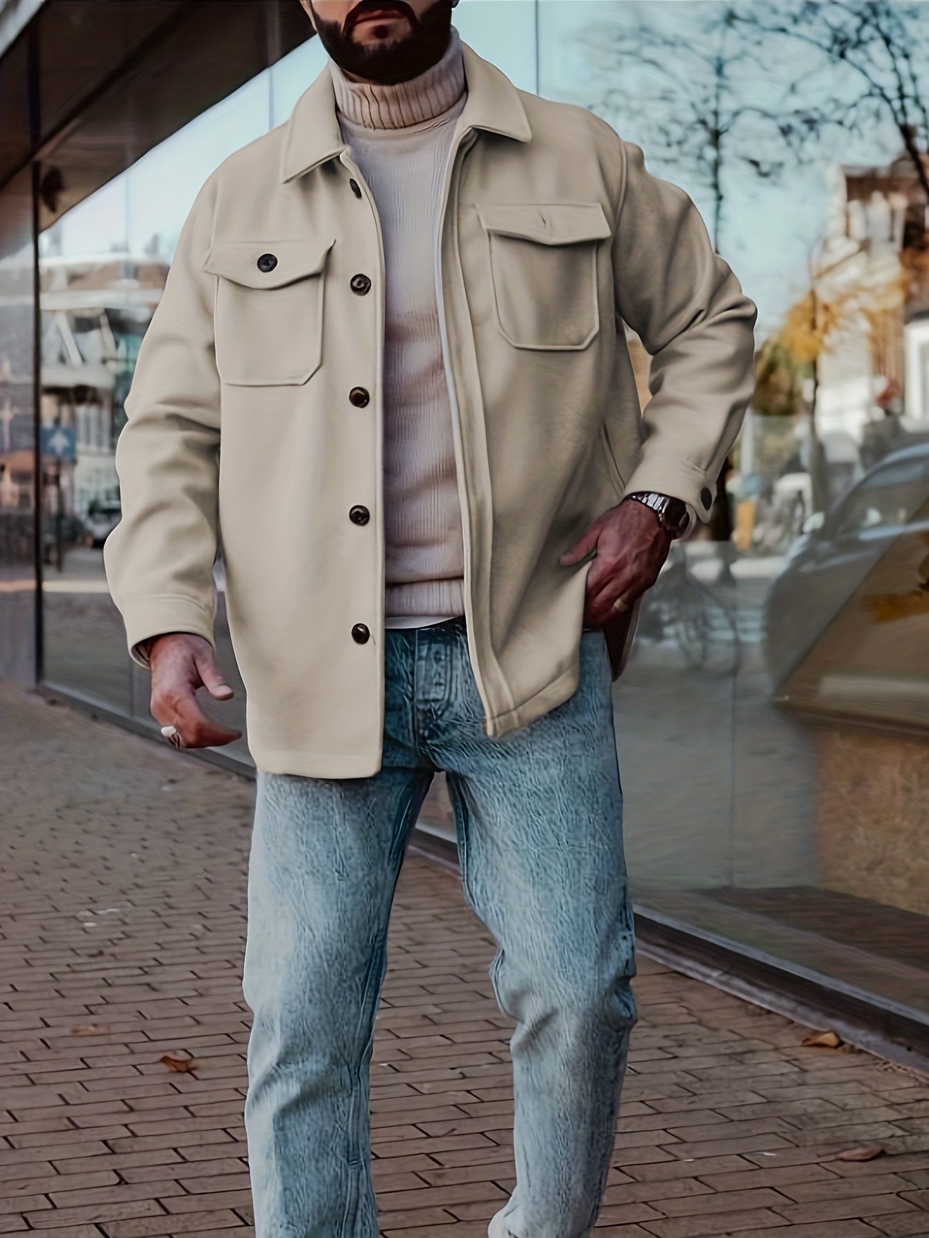 Casual bomber jacket featuring zip closure and ribbed trims for men
