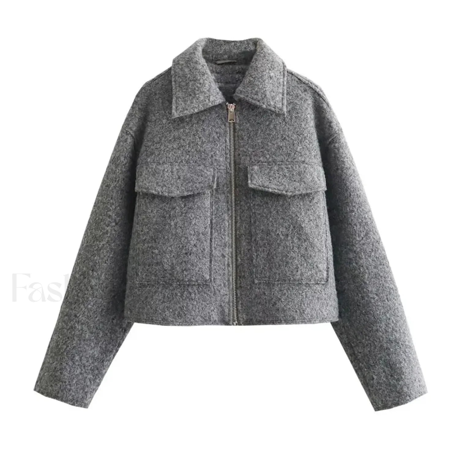 Wool blend overcoat with tailored silhouette cropped length for women