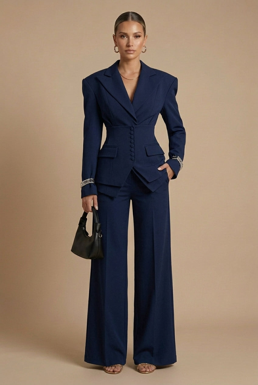 Polyester Suit Fitted Style Women 5