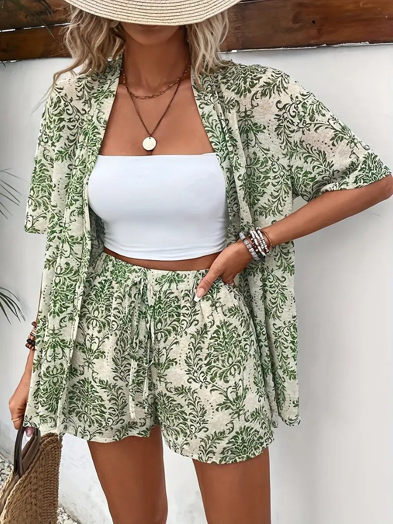 Women's matching shirt and shorts outfit for everyday styling