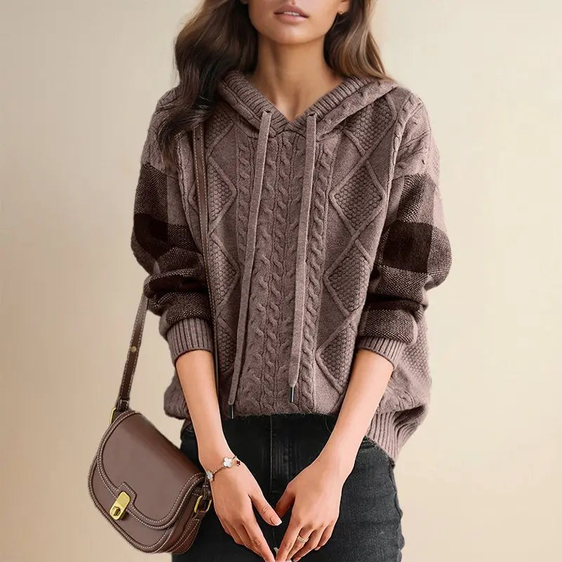 Sweat à Capuche Tricoté Femme