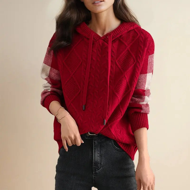 Sweat à Capuche Tricoté Femme
