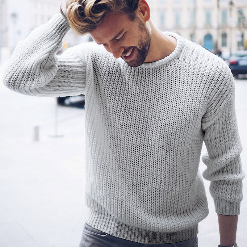 Pull à Mailles Épaisses Côtelées Homme