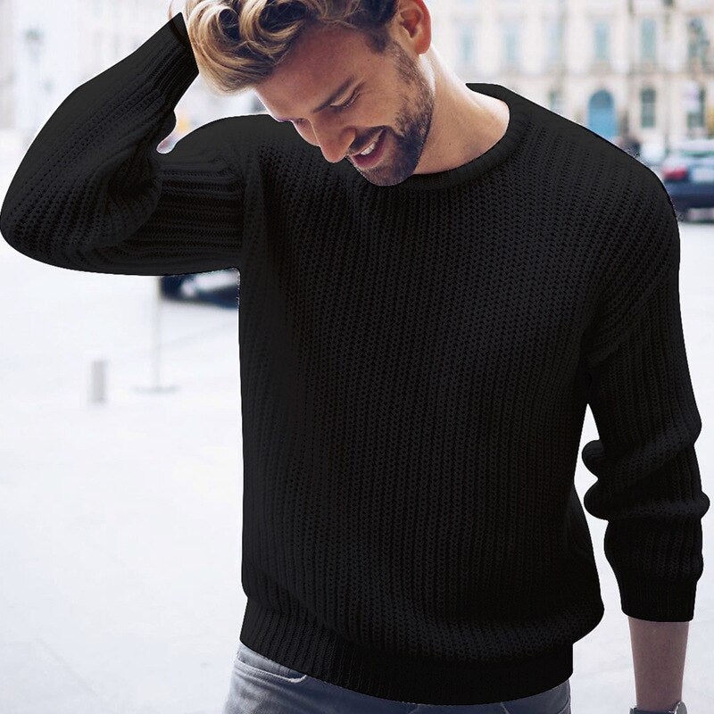 Pull à Mailles Épaisses Côtelées Homme