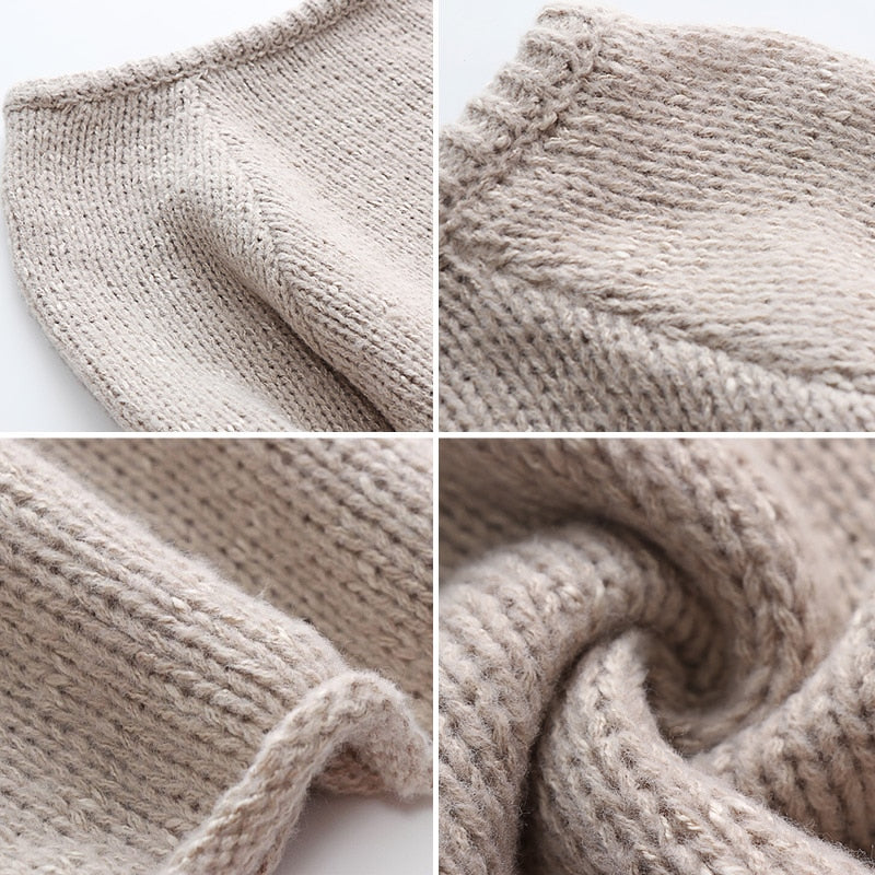 Pull Ample en Maille à Épaules Dénudées Femme