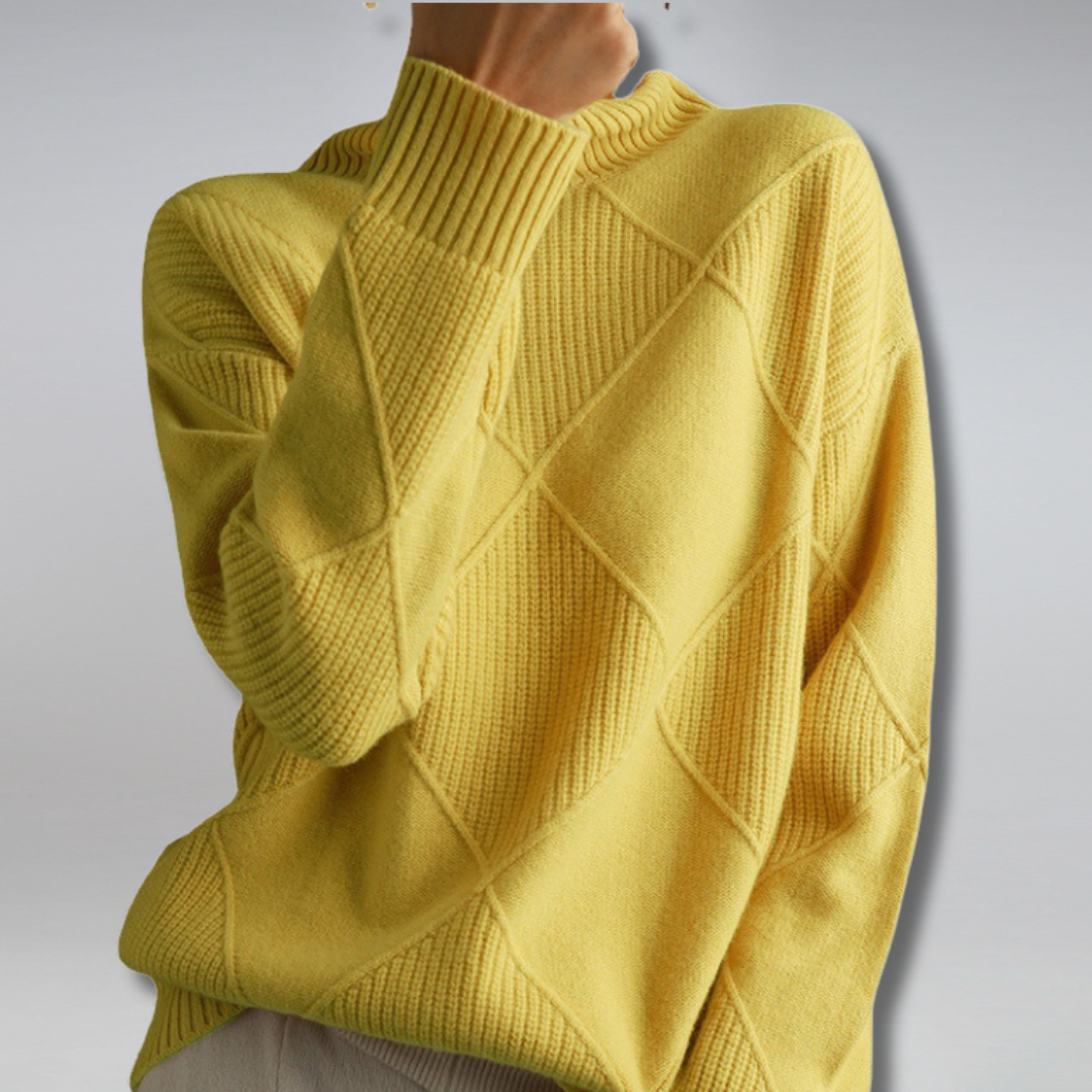 Pull à maille texturée à losanges Femme