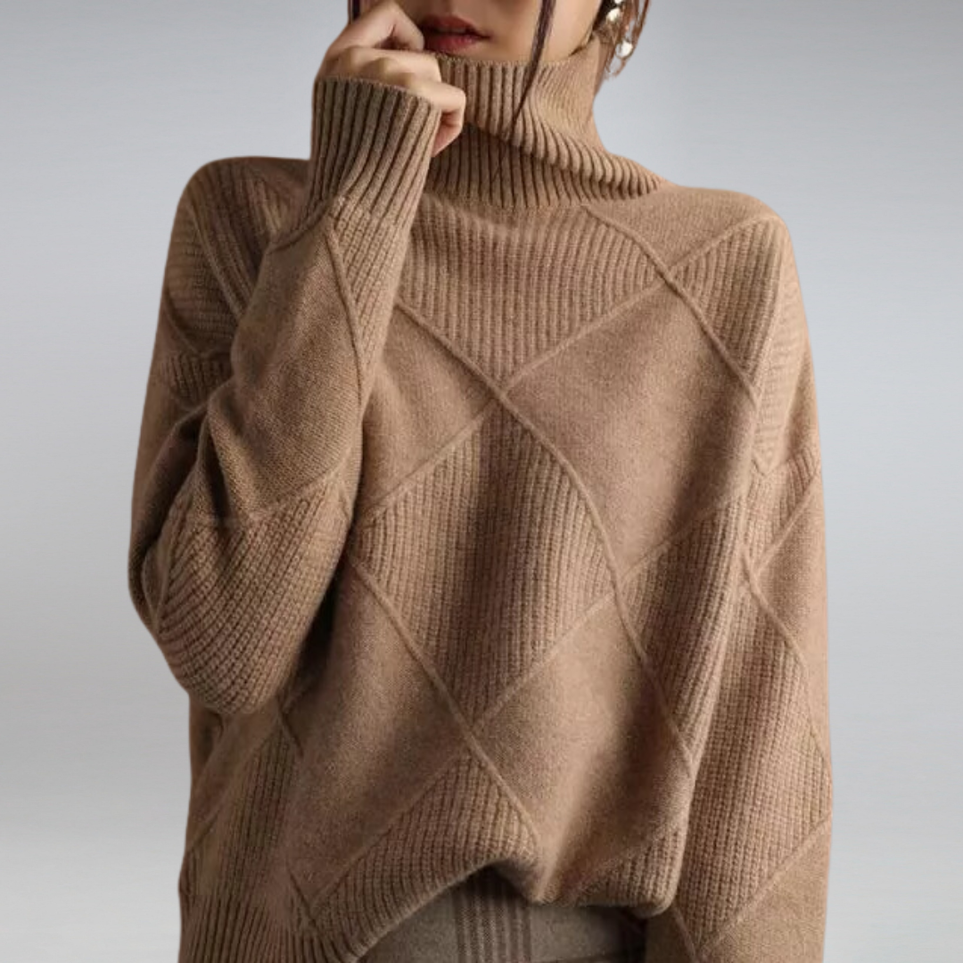 Pull à maille texturée à losanges Femme