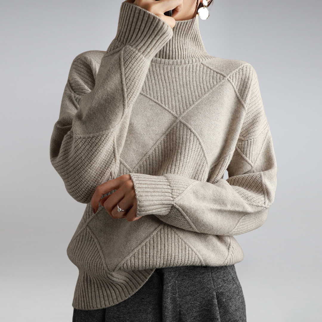 Pull à maille texturée à losanges Femme