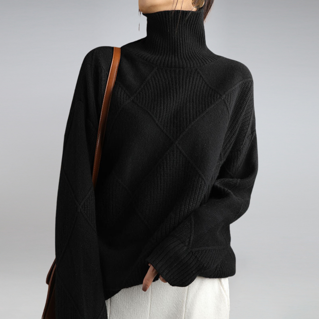Pull à maille texturée à losanges Femme