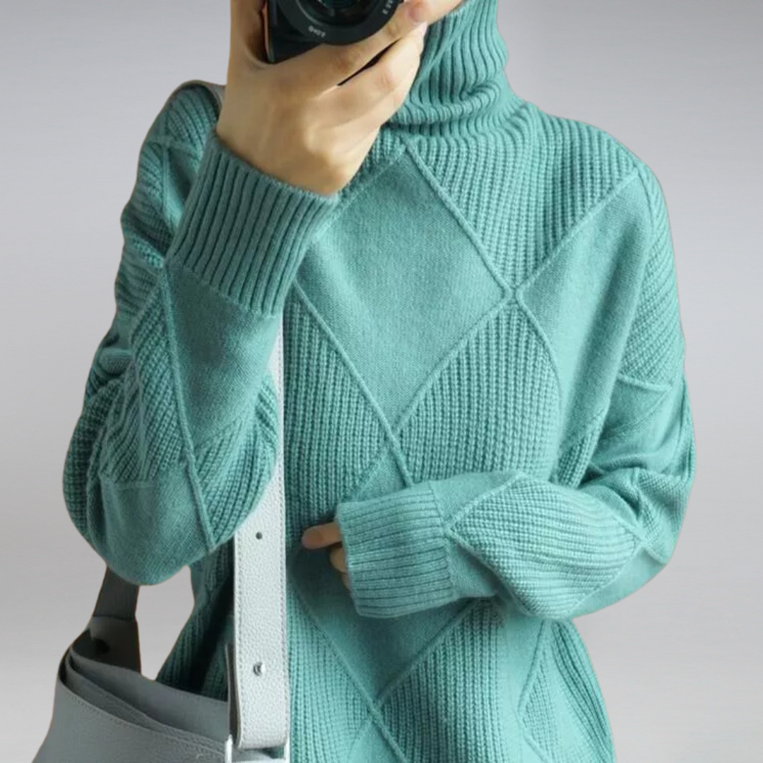 Pull à maille texturée à losanges Femme
