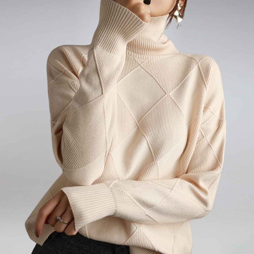 Pull à maille texturée à losanges Femme