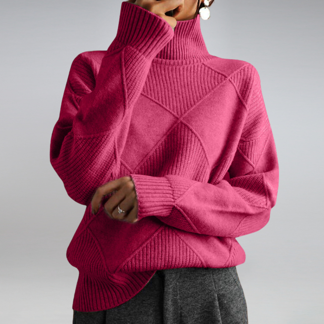 Pull à maille texturée à losanges Femme
