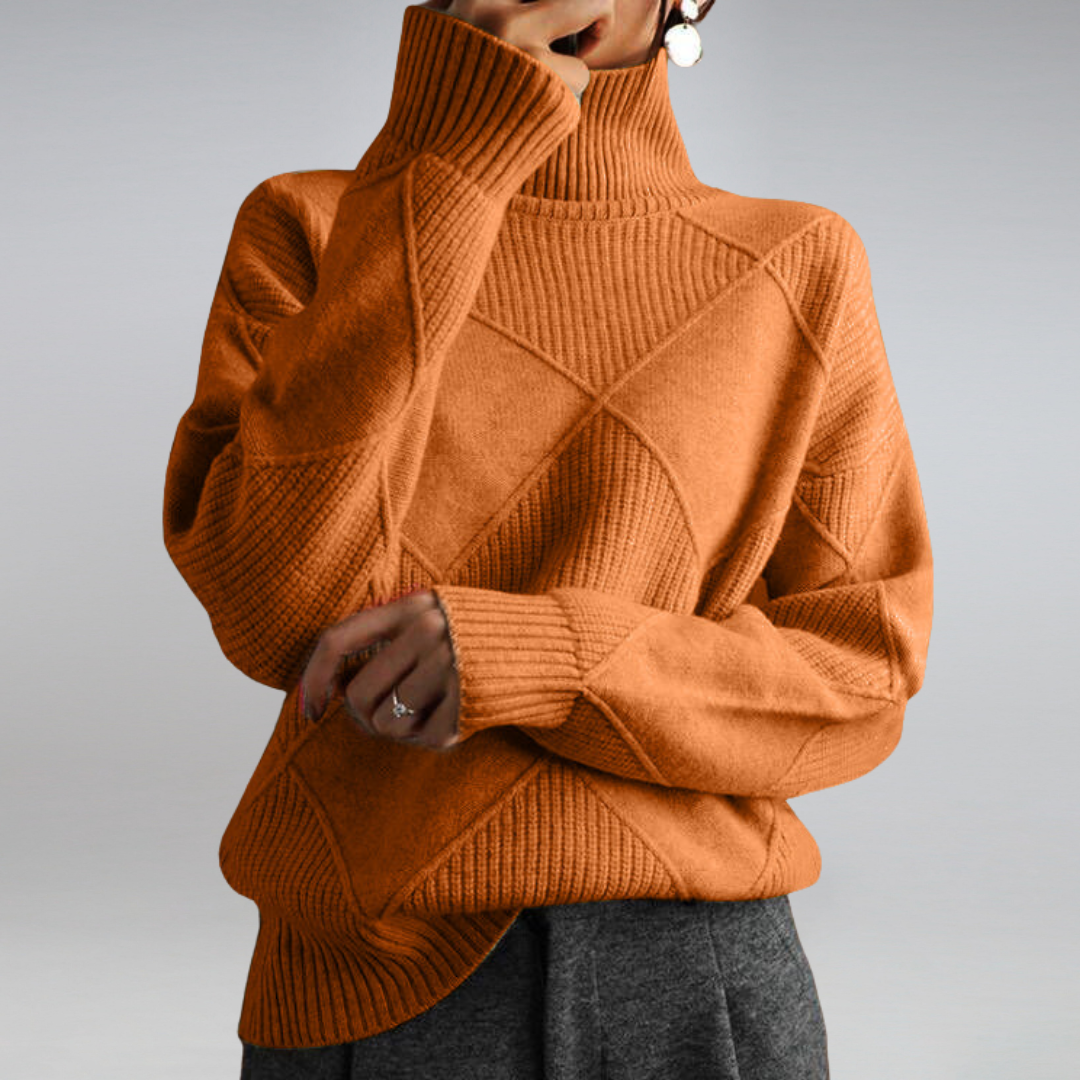 Pull à maille texturée à losanges Femme