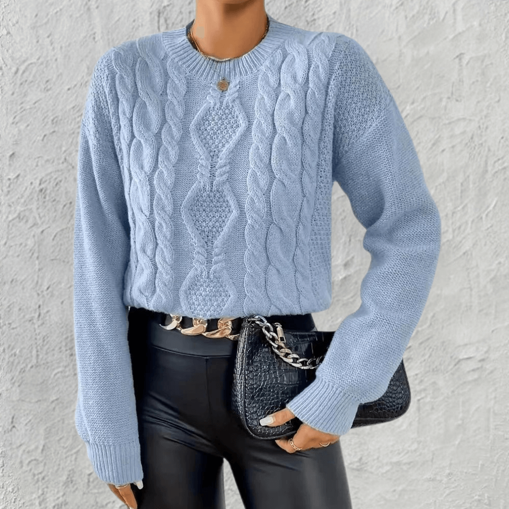 Pull Torsadé Coupe Slim Femme