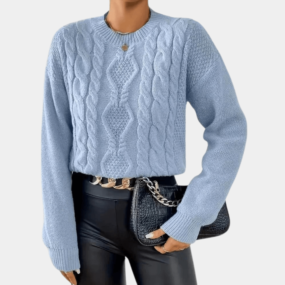 Pull Torsadé Coupe Slim Femme