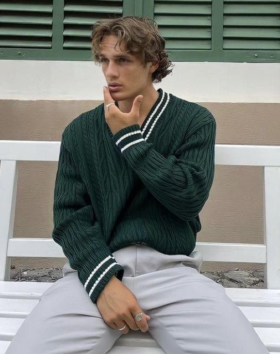 Pull à col en V pour homme
