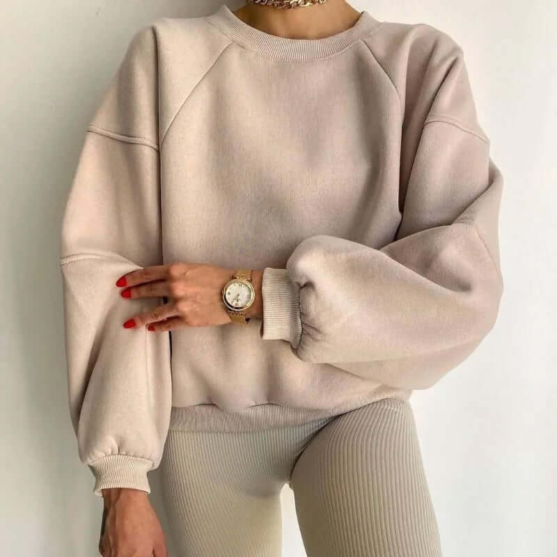 Sweatshirt à Col Rond Oversize Femme
