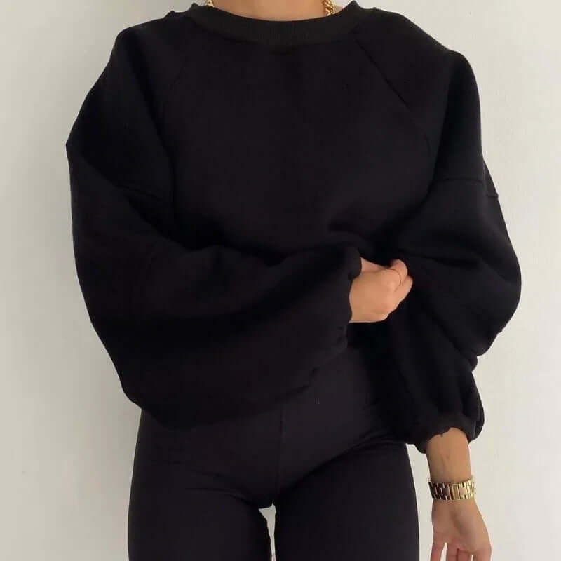 Sweatshirt à Col Rond Oversize Femme