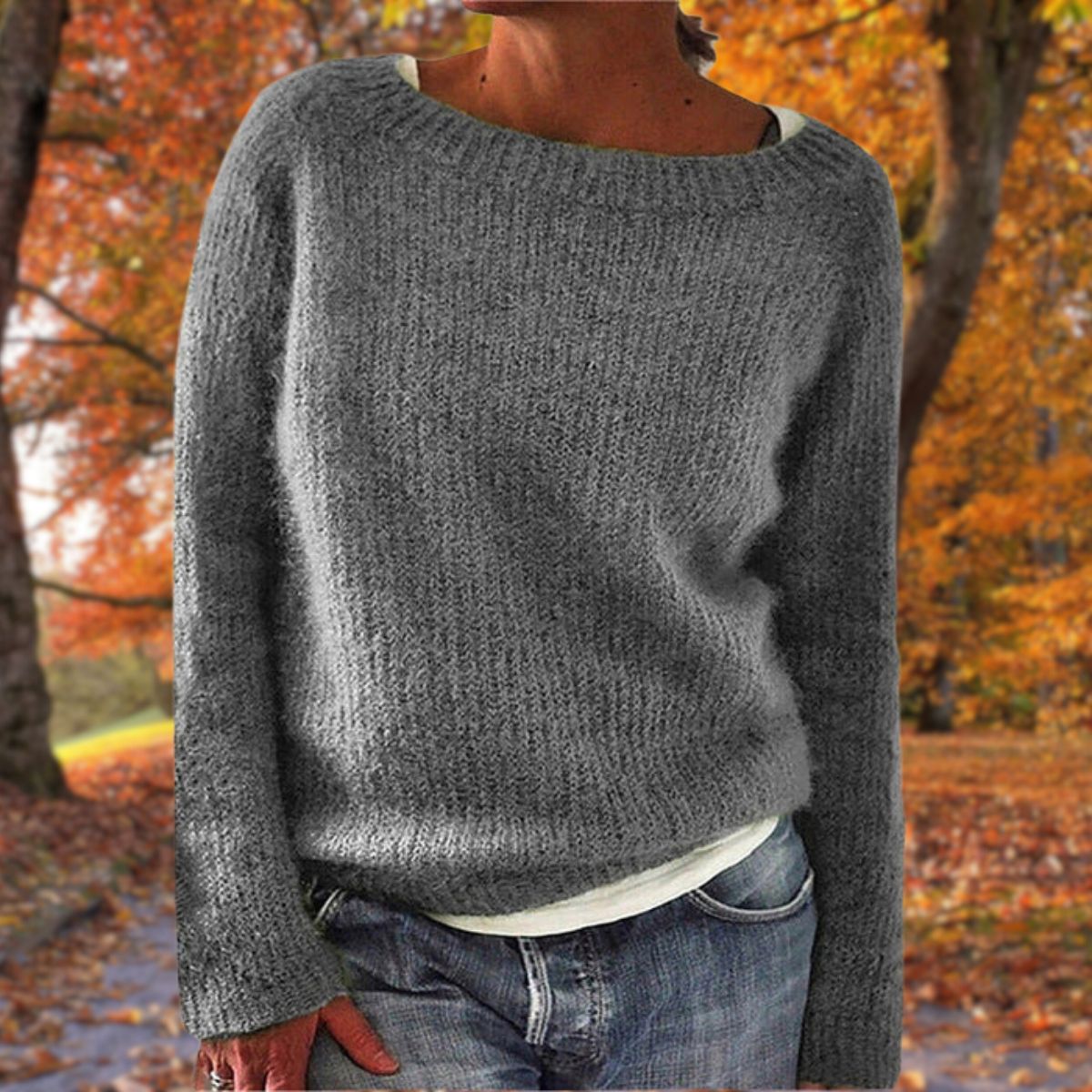 Pull à Col Rond en Maille Coupe Slim Femme
