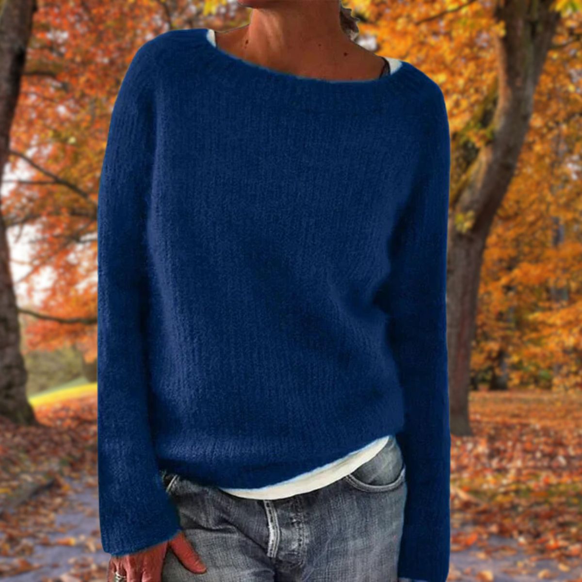 Pull à Col Rond en Maille Coupe Slim Femme