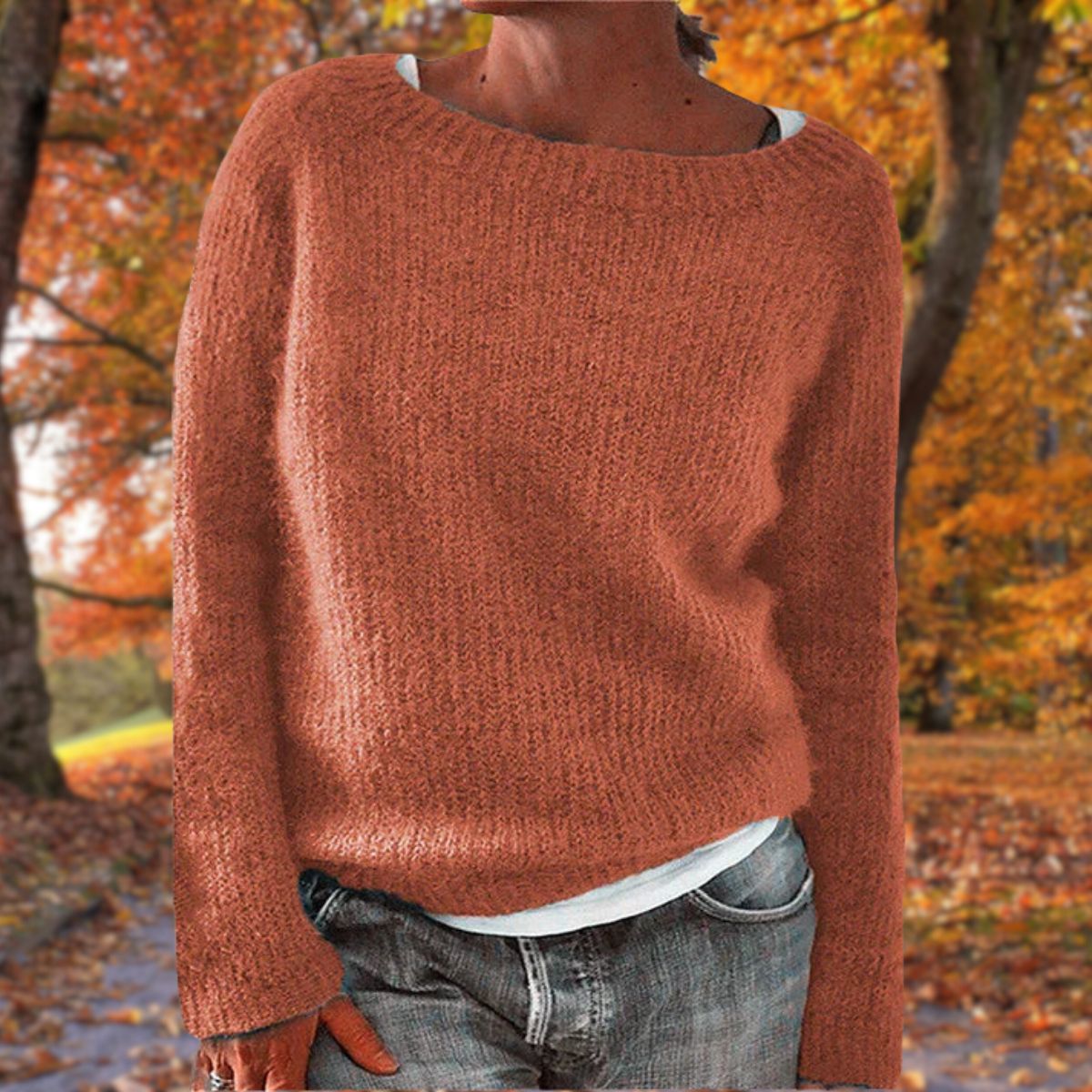 Pull à Col Rond en Maille Coupe Slim Femme