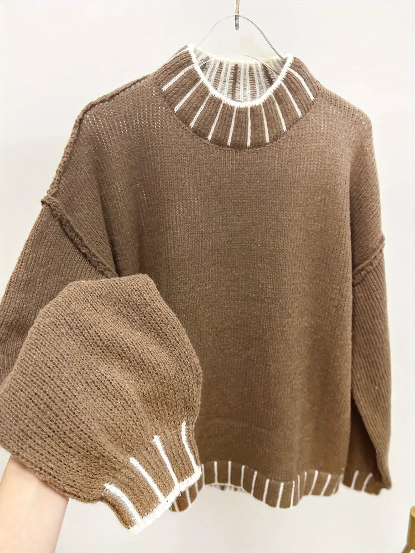 Pull à Col Roulé Oversize Femme
