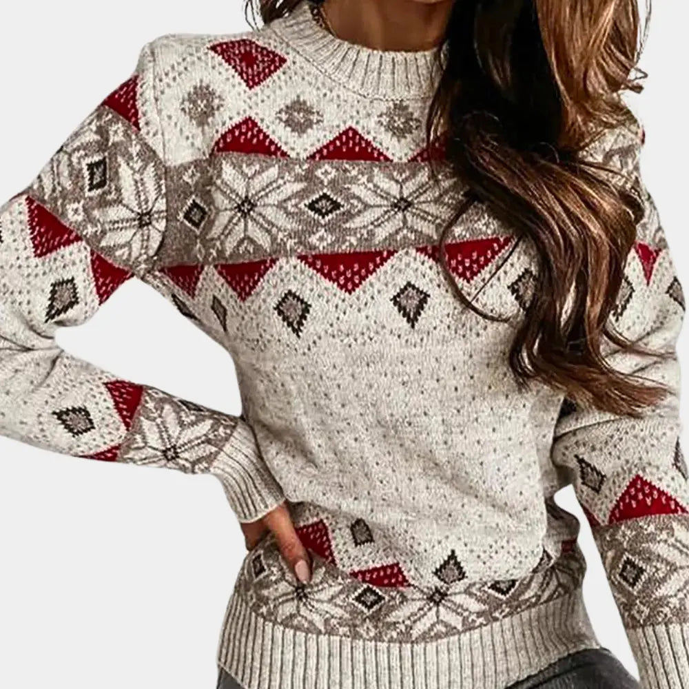 Pull en Maille Motif Fair Isle Femme