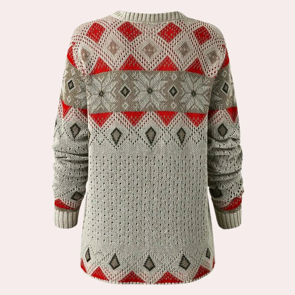 Pull en Maille Motif Fair Isle Femme