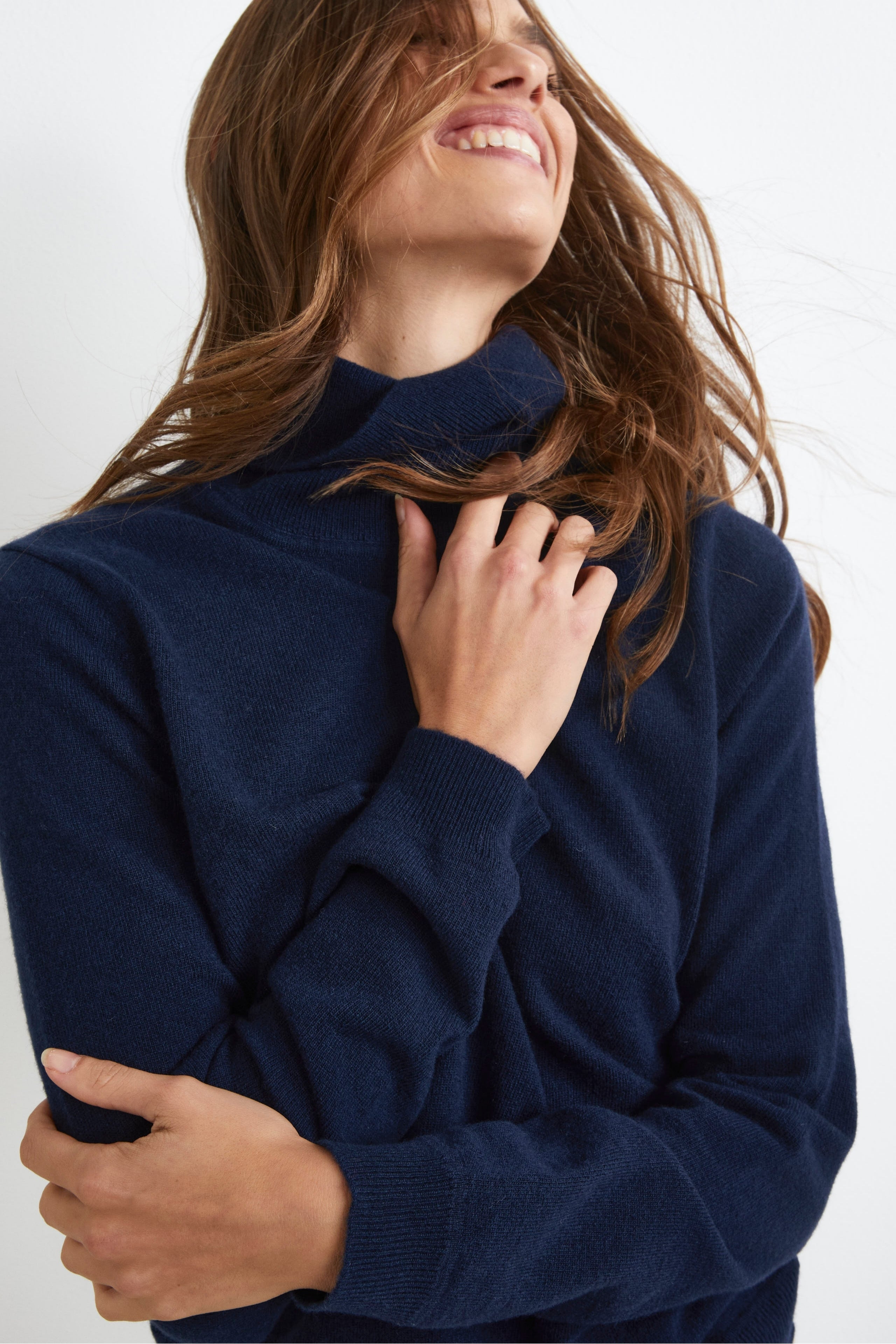 Pull à col roulé en maille femme